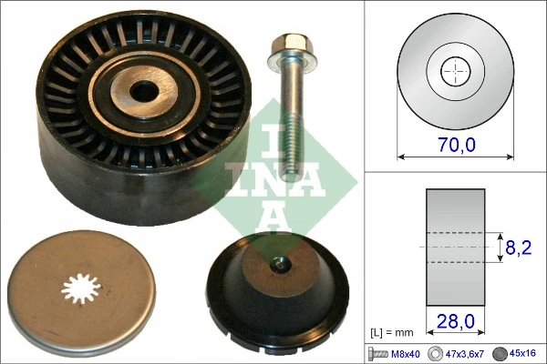 Deflection/Guide Pulley, V-ribbed belt